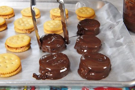 Chocolate Peanut Butter Ritz Cookies